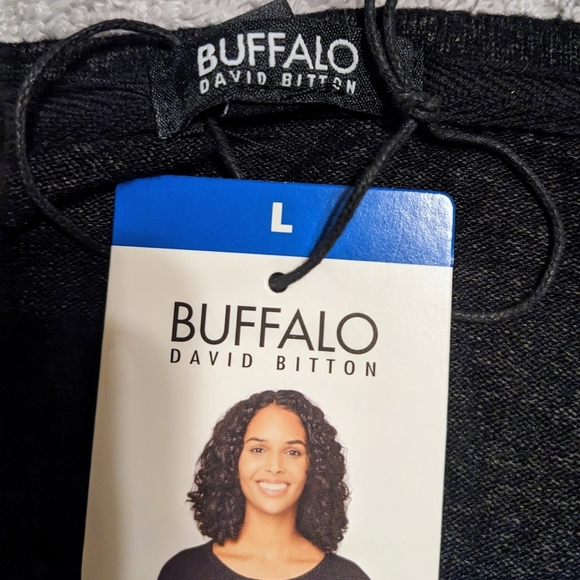 Buffalo Women`s Soft‎ Cozy Crewneck Pullover Sweater Black Heather Large NWT - Picture 7 of 8